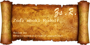 Zsámboki Rudolf névjegykártya